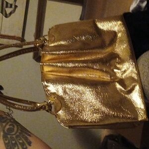 Lustrous Gold Women's Shoulder Bag